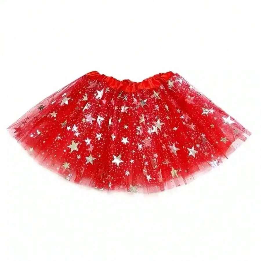 Tulle Skirt With Star Details Carnival Tutu A-9 - Redwood - View 1