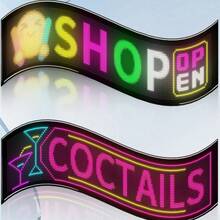 柔性LED显示屏，APP控制车载广告屏，全彩智能车贴，IP65防水，柔性屏幕显示，内容可编辑，USB接口，带动态闪烁恶魔眼的汽车挡风玻璃柔性LED显示屏，APP可编程柔性LED屏 - 彩色 - 查看 14