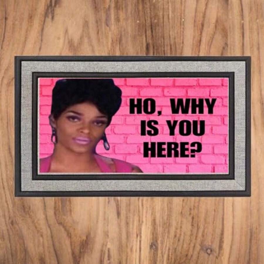 Door Mat Ho, Why Is You Here Welcome Non-Slip Mats Funny Doormat Decor For Bathroom Kitchen Front Porch Rugs Home Decor Entrance 24" X 16" - Why Is You Here-7 - View 1