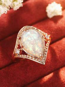 1枚优雅立方氧化锆戒指，女士款，适合婚礼、订婚、周年纪念、派对、情人节等场合佩戴。 - 1# - 查看 6