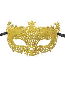 12 PCS / 6 PCS Elegant Venetian Makeup Dance Party Masks, Featuring Pastel-Colored Sequined Half-Face Masks, Suitable For Performers, Role-Playing, Halloween, Carnival Party Decorations, And Festive Costume Props. - Multicolor - View 4