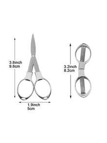 1把可折叠不锈钢便携迷你剪刀，折叠口袋徽章剪，多用途，适用于家庭、办公室、工艺、缝纫、个人护理等。