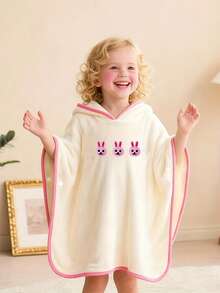 1条超柔软儿童浴巾，可爱卡通图案，厚实面料，吸水性强，适合0-8岁宝宝，是万圣节、圣诞节、秋季感恩节送给宝宝的理想礼物。 - 嬰兒珊瑚絨刺繡浴袍 - 查看 12