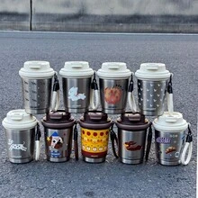 1pc Cute Stainless Steel Vacuum Insulated Cup 320ml Small Direct Drinking Cup Portable Travel Cu - Multicolor - View 6