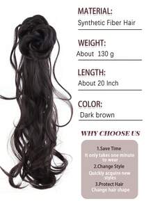 Synthetic Braided Ponytail Wig For Women, New Chinese Style Flower Bud Ponytail Wig Braid, Realistic Human Hair, Ancient Style Wig With Clip-On Side Ponytail - Multicolor - View 5