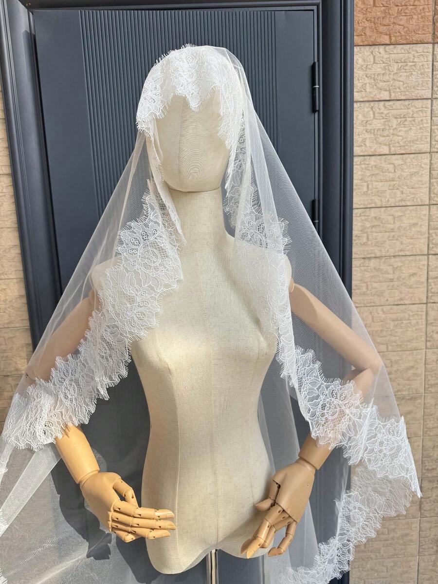 2026 New Arrival Spring/Summer Mantilla Scarf Shawl, Original Design Church Veil Headscarf Wedding Veil - A - View 1