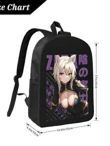 Zero Kara Hajimeru Mahou No Sho Zero Cat Ears Backpack For Anime Fans, Black Gold Travel Daypack For Men Women Teens, Durable School Bookbag - màu đen - Xem 4