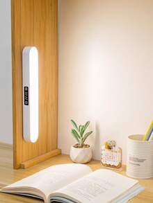 1pc USB Rechargeable Touch Sensor Smart Lamp, LED Reading Light, Dimmable Bedside Lamp With Remote Control, Rotatable Magnetic Nightlight For Bedroom, Dorm - White - View 3