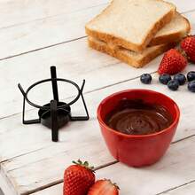 1 set Olla de fondue de cerámica con diseño de fresa con 2 tenedores para mojar, olla de derretir chocolate rosa/roja linda, perfecta para postres DIY, fondue de frutas y noches de aperitivos, ideal para el hogar, fiestas y regalos, accesorio de cocina estético para amantes de los dulces - Multicolor - Ver 9
