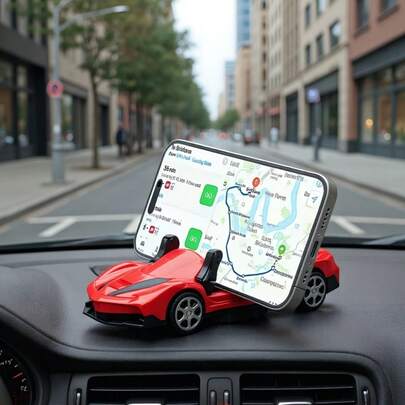 Giá đỡ điện thoại hình xe thể thao - Giá đỡ định vị xoay dọc/ngang, giá đỡ GPS đa năng gắn trên bảng điều khiển ô tô, sử dụng được cả ở nhà và trên xe.