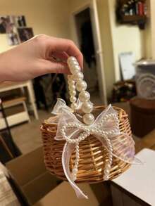 珍珠蝴蝶结装饰品 - 串珠派对用品、珍珠串装饰配件、情人节花卉布置、婚礼花束、蛋糕装饰、DIY 手工花卉布置 - 情人节、母亲节和毕业季的浪漫装饰。 - 彩色 - 查看 7