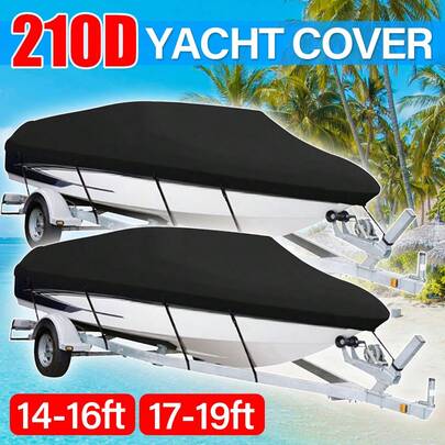 14-16ft 17-19ft Barco Boat Cover Anti-UV  Heavy Duty 210D Marine Trailerable Canvas Boat Accessories Heavy Duty Trailer Marine CoverBoat Cover