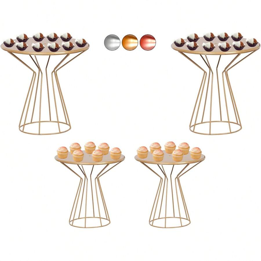 Cake Stand Tray 25cm X 20cm Party Decoration 4 Pieces - Gold - View 1
