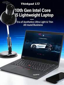 Lenovo Portátil usado, L13 i5-10210, 8 GB de RAM, 256 GB SSD, pantalla FHD de 13,3 pulgadas, procesador de ocho núcleos y ocho hilos, batería de 14 horas de duración, portátil empresarial delgado y liviano para trabajo de oficina, programación y estudiantes, color negro. - Negro - Ver 2