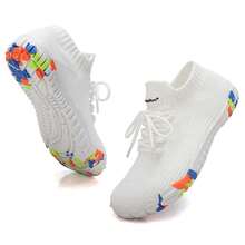 女士速干鞋、户外游泳鞋、涉水鞋、透气防滑溯溪鞋、夏季钓鱼鞋、步行鞋、织物鞋面，透气轻便 - 白色 - 查看 3