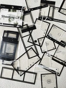 1pack/20pcs Black & White Film Photography Frame Diy Stickers Back To School - Multicolor - View 5