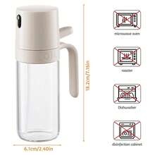 2-In-1 Oil Sprayer/Pourer-Non-Stick Lead-Free Glass 250ml Auto-Open/Fat Loss - White - View 7