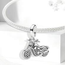 1件925纯银交通系列：火车、飞机装饰珠吊坠，适合女士手链DIY饰品 - 集合8 - 查看 4