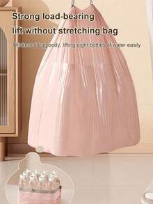 50个/包 耐用轻便浴室垃圾袋；1包 小号粉色垃圾袋；一次性垃圾袋，适用于办公室和家庭垃圾桶；50个/卷