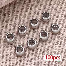 100颗18K镀金黄铜管状压接珠，圆片隔珠，散珠，适用于DIY珠宝项链手链工艺品，尺寸：2毫米、2.5毫米、3毫米 - 彩色 - 查看 17