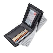 Men's Soft Leather Double-Fold Wallet, Korean Version Open-Style Money Clip, Student Portable All-In-One Wallet And Card Holder. - Black - View 5