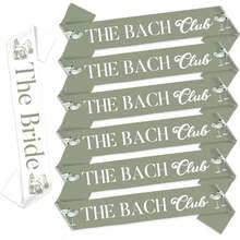 Martini Bride And Bridesmaid Sashes Green 7pcs 1 The Bride Sash 6 The Bach Club Sashes Cocktail Bachelorette Party Favor For Dirty Martini Bridal Shower Wedding Decor Brides Tribe Gift - 綠色馬丁尼 - 查看 6