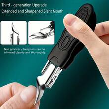 3pcs/1pc Multi-Function Stainless Steel Nail Clipper Set With Nail File And Nail Tools, Extra Sharp Pointed Blades, Suitable For Adults And Elderly With Thick, Hard Nails - Halloween Gift - Multicolor - View 2