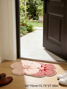 1pc Pink Peach Blossom Bathroom Mat, Bathroom Rug, Door Mat, Small Rug, Carpet, Floor Mat, Home Decor, Area Rug, Outdoor Mat, Home Decor, Area Carpet, Bedroom Carpet, Washable Rug - Multicolor - View 3