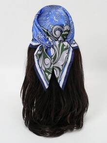 1pc Bandana Print Cashew Geometric Pattern Silky Scarf, Headband, Neckerchief, Headwrap - Multicolor - View 12