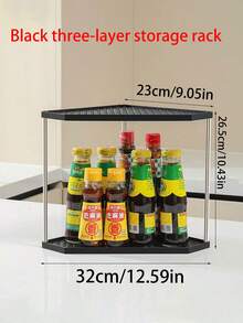 Triangular Storage Rack, Kitchen Spice Organizer, Cosmetic Makeup Holder, Bathroom Organizer, Office Desk Display Shelf, Corner Triangular Rack, Multi-Layer Wall Mount Storage, Corner Storage Solution, Suitable For Bathroom, Kitchen, Bedroom, Living Room - Multicolor - View 13
