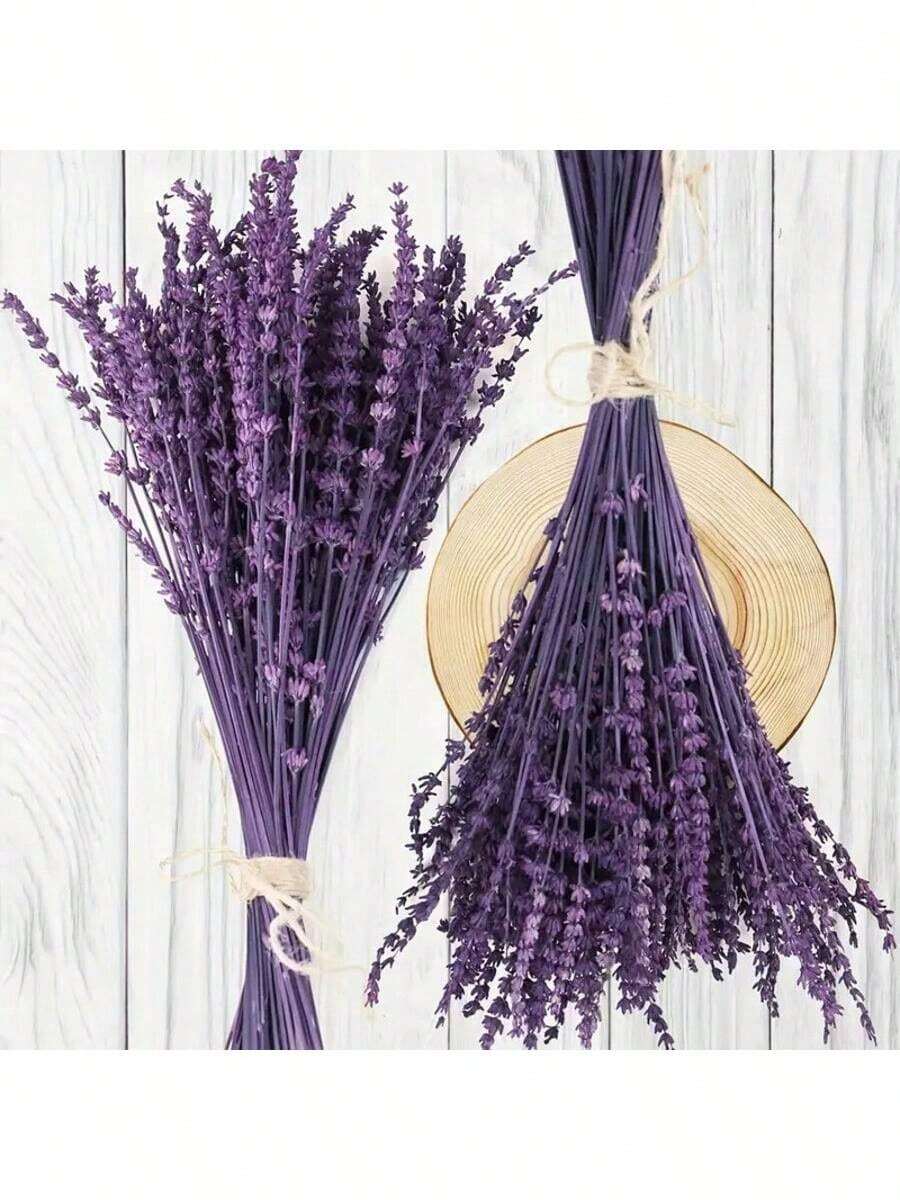 25/50/100/200+ tallos Ramo de flores de lavanda seca, ramos de lavanda seca fragante aptos para ducha, boda, decoración de jarrón del hogar, manualidades, aromaterapia y perfumado - Multicolor - Ver 1