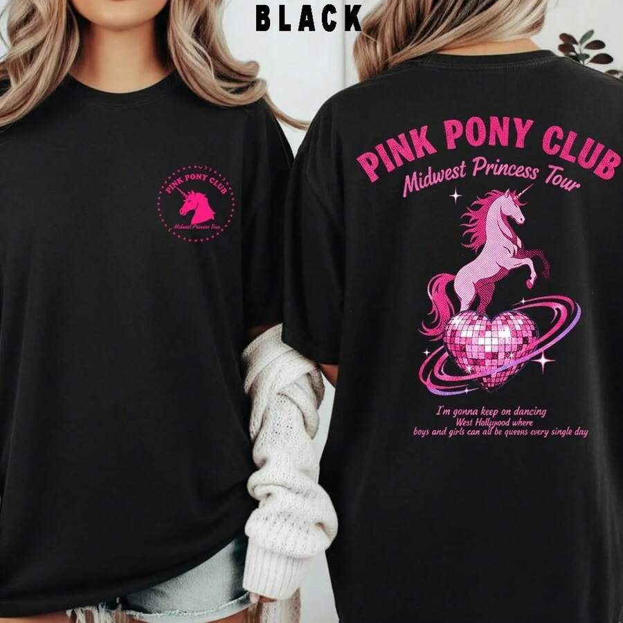 Pink Pony Club Shirt, Midwest Princess Tour T-Shirt - Black - View 1