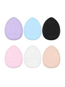 3pcs/6pcs/10pcs Mini Thumb Powder Puff Water Drop Wet And Dry Dual-Use Bb Cream Concealer Foundation Makeup Air Cushion Little Thumb Powder Puff - Multicolor - View 7