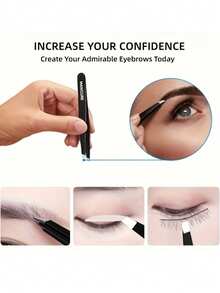 5pcs Stainless Steel Eyebrow Tweezers Set, Makeup Tools For Eyelash Extension, Eyebrow Shaping, Facial Hair Removal And False Eyelash Application - Multicolor - View 2