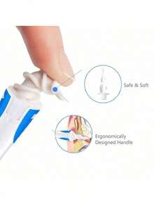 32pcs Soft Silicone Ear Wax Removal Tool Kit With 16 Replacement Heads, Easy To Remove Earwax, Reusable Ear Cleaner, Spiral Ear Care Health Cleaning Tool - White - View 2