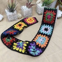 1yard Classic Hand-Crocheted Colorful Floral & Striped Lace Trim, Clothing & Accessory DIY Decoration, Embroidery, Water-Soluble Colored Striped Patterns, Exotic Style, Travel Photography, Lace Belt Matching, Crochet Embroidery, Suitable For Sewing And Handicraft DIY Decoration - Multicolor - View 14