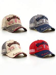 1pc 2026 New Baseball Cap, Embroidered Bull Head Design, Outdoor Sports Hat, Casual Versatile Sun Protection, Retro Style, Multi-Color Options, Distressed American Vintage Look, Unisex Spring/Autumn Adjustable Snapback Hat, Essential For Outdoor, Commuting - Multicolor - View 3
