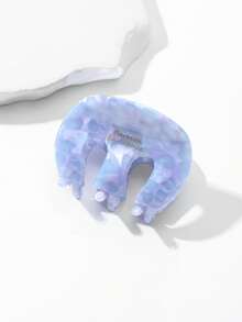 1个女士复古焦糖条纹蓝棕色醋酸纤维发爪夹，优雅百搭小巧发爪，适合日常装饰、户外休闲、约会等夏季发饰、沙滩发夹、度假发夹 - 彩色 - 查看 16