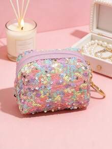 Sequin Coin Purse - 1pc Mini Wallet Small Storage Bag Change Purse - Multicolor - View 1