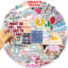 50pcs Funny Sarcastic Lettering Stickers, Graffiti Decorative Stickers Suitable For Water Bottles, Cups, Laptops, Guitars, Skateboards, Luggage, Bicycles, Motorcycles, Skis, Scrapbooking Materials Scrapbook Supplies Funny Stickers Scrapbooking Supplies Kindle - Multicolor - View 4