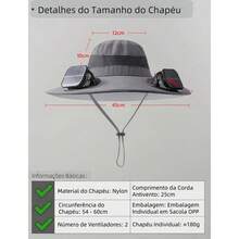 Sun Hat With Double Fan, UV Protection, High Cooling Power For Fishing, Work, Camping, Hiking, And Outdoor Activities - Màu kaki - Xem 6