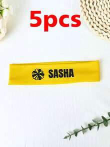 1/3/5件装,定制头带装饰,个性化发圈,定制球形图案+文字,可印制您的名字,适合团队和啦啦队装饰、生日派对礼物、闺蜜主题派对 - 彩色 - 查看 12