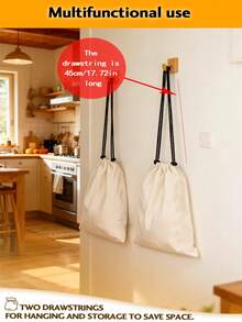 4pcs Colorful Rabbit & Carrot Linen Drawstring Bags, Reusable Storage Pouches For Restaurants, Camping, Kitchen, Jewelry, Cosmetics, Party Favors, Easter Supplies - Multicolor - View 8