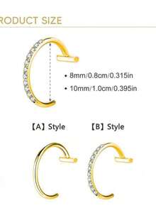 1 Piece Fashion Stainless Steel Fake Lip Ring, Suitable For Women's Daily Decoration, No Need For Piercing, Can Be Worn As A Lip Ring, Lip, Fake Pierced Lip Jewelry, Fake Nose Ring, Nose Clamp, Ear Cartilage Clamp, Ear Cartilage Clamp, Etc. - Fake Lip Ring - View 2