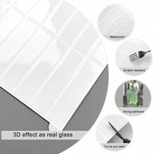 WalDecoo 1/5/10/20 PCS Peel And Stick Tiles - Waterproof Self-Adhesive Wall Panels DIY Removable Backsplash For Kitchen Bathroom Party - Multicolor - View 5