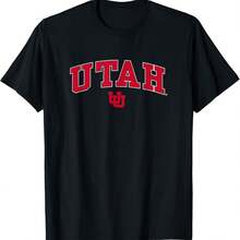 Utah Utes Arch Over Black Officially Licensed T-Shirt Small - màu đen - Xem 1