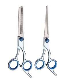 Professional 6-Inch Haircutting Scissors | Ergonomic Handle With Blue Accent For Sensitive Skin | Suitable For Salon & Home Use | Men's/Women's Haircutting Accessory For All Hair Types | Streamlined Design & Durable Construction - Multicolor - View 1