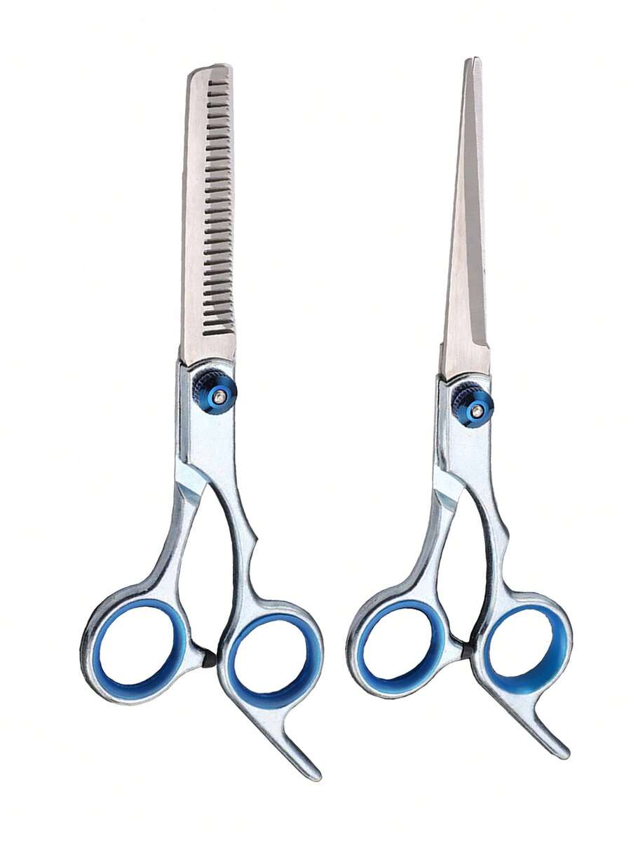 Professional 6-Inch Haircutting Scissors | Ergonomic Handle With Blue Accent For Sensitive Skin | Suitable For Salon & Home Use | Men's/Women's Haircutting Accessory For All Hair Types | Streamlined Design & Durable Construction - Multicolor - View 1