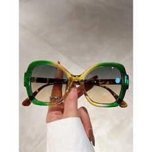 1pc Women's Multicolor Butterfly Shaped Eyeglasses With Gradient Lens, Decorative Frame - 彩色 - 查看 5