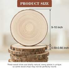 EZIFY 5/10 Pack Large Wood Slices (9-10 Inches) - Unfinished Paulownia Wood, White Natural Decor For Weddings, Baby Showers & Events - 5 miếng (9-10 inch) - Xem 10